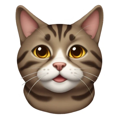 a fat dark brown tabby cat sticker