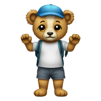 osito de peluche disfrazado de abejita con chanclas sticker