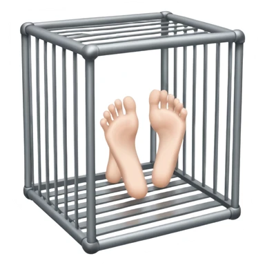 Feet in cage sticker