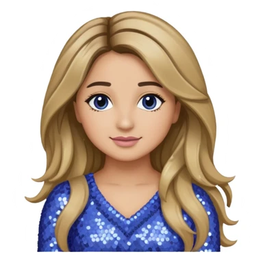 Ally Brooke from Fifth Harmony with long dark blonde hair, periwinkle sequin outfit sticker