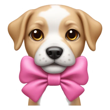 Doggy with a bow pink  sticker
