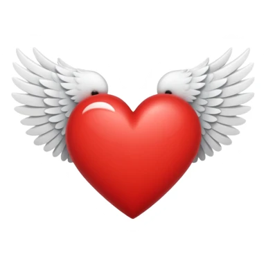 A heart in the middle of two wings sticker