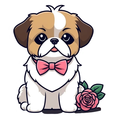 Shih Tzu dog on a date ￼ sticker