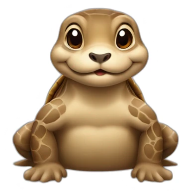 Tortue avec une loutre sur le dos sticker