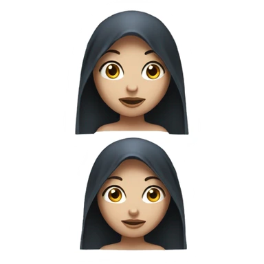 girl with dark hair and blue eyes with towel on head sticker