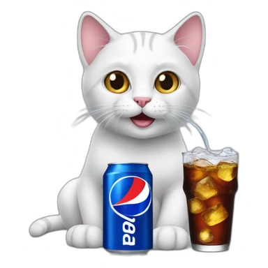 Cat drink pepsi sticker