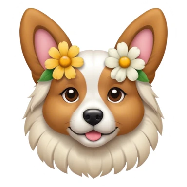 Dog with a flower on the ears  sticker