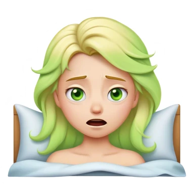 Cinematic Funny Aurora Portrait Emoji, Looking confused as she wakes up, hair a complete mess, blinking sleepily, the struggle of waking up beautifully captured in a hilarious yet endearing moment! sticker