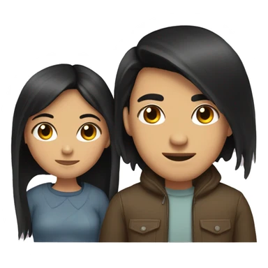 a girl with black straight hair and her boyfriend  sticker