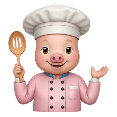 pink chef costume animal sticker