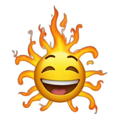 smiley face thats excited and on fire sticker