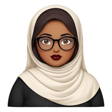big plus size, desi clothes, desi hijab, baddie,pretty, makeup, dark red lipgloss, black eyeliner, long hair, black shirt, black glasses sticker