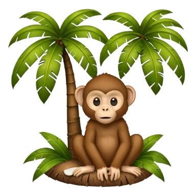 coconut tree with a monkey sticker