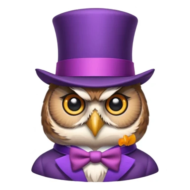 owl wear purple with hat sticker