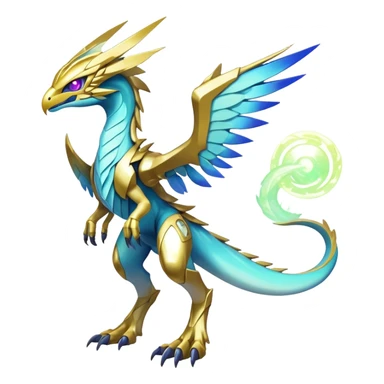 Shiny Futuristic Celestial Magical Ethereal Godly Divine Nebula Fakemon-Pokemon-Digimon-Spectrobes-Raptor-fusion, full body sticker