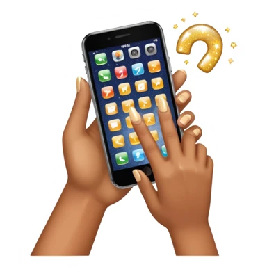 hand putting a phone aside with sparkles sticker