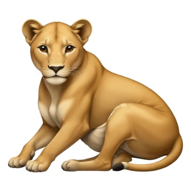 a lioness's silhouette laying down sticker