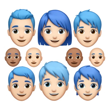 blue haired humans sticker