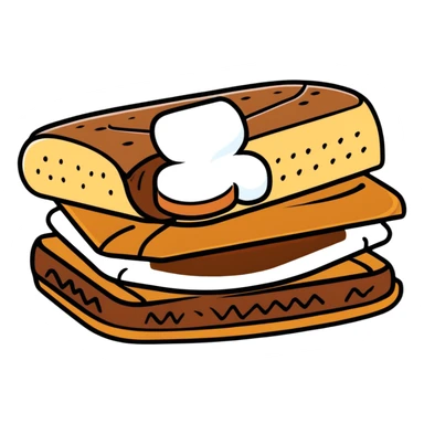 s'mores with chocolate and marshmallow sticker