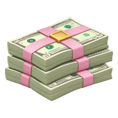 cash money in pinkish color sticker