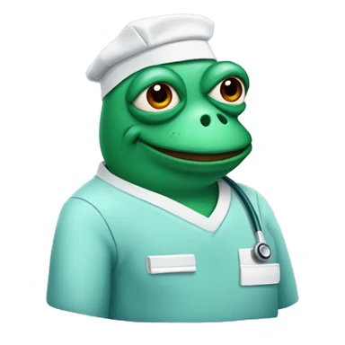 Pepe wearing surgeon clothes sticker