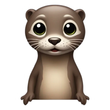 Otter and alien emoji together  sticker