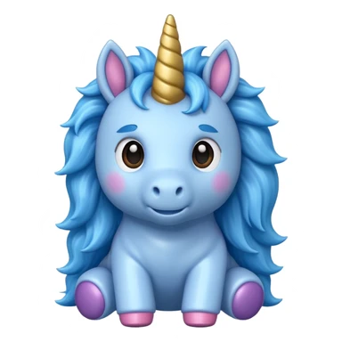 blue unicorn toy facing camera sticker