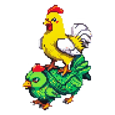 Minecraft creeper character riding a chicken sticker