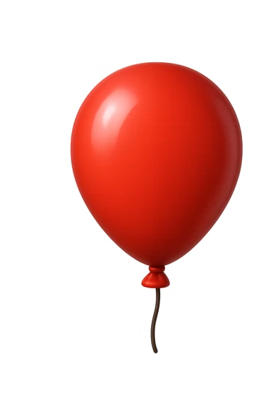 emoji 3d stile iphone che rappresenta un PALLONCINO ROSSO 3d sticker
