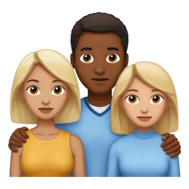 Black man with two women sticker