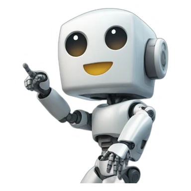 robot pointing up sticker