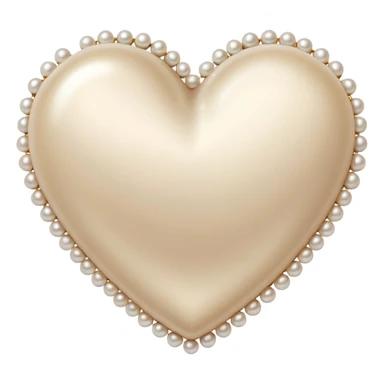 one beige heart and pearl trim sticker