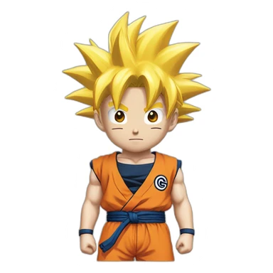 Goku avec le bandeau de Naruto qui en Gear 5 sticker