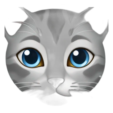 gray female cat blue eyes sticker