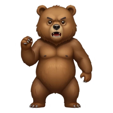 angry bear full sticker