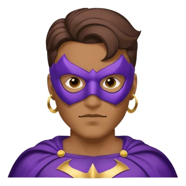 mask wearing man superhero purple with big earrings sticker