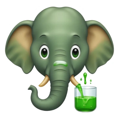 A elephant vomting green sticker