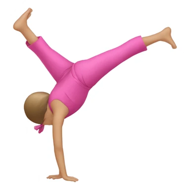 girl doing cartwheel with pink outfit on sticker