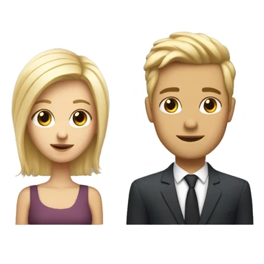 Un couple : un fille blonde et un garçon blond avec les cheveux courts sticker