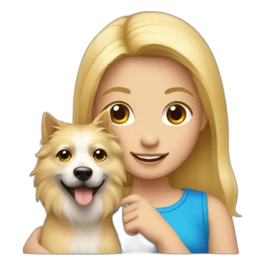 Blonde girl holding spitz sticker