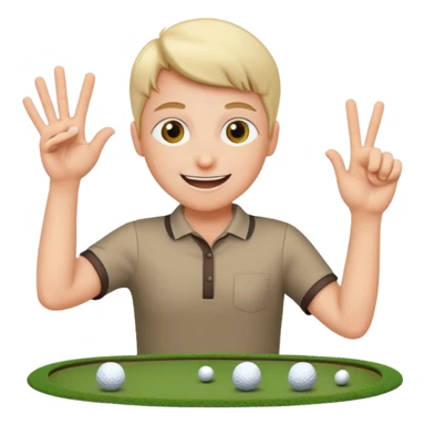 Fingerguns shooting a golf hole sticker