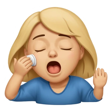 yawning sleepy character sticker