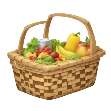 Picnic basket full of groceries sticker