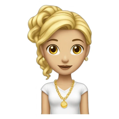 golden_haired girl  jewelry sticker