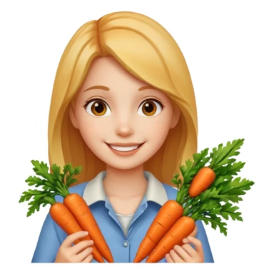 smiling girl and carrots sticker