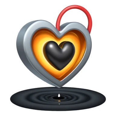Heart being pulled into a tiny black hole sticker