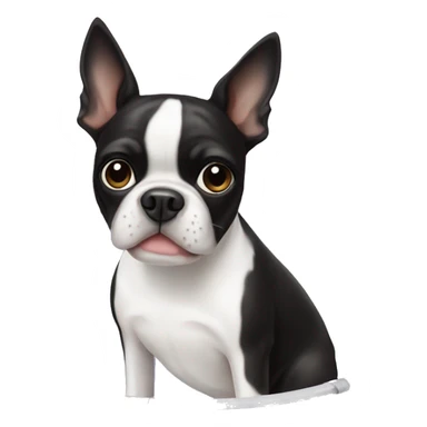 boston terrier on a trampoline  sticker