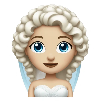 White fat bride that’s pretty with blue eyes and curly hair sticker