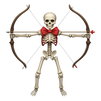 create a dnd style skeleton_archer.png with a bow using 48x48 pixels size sticker