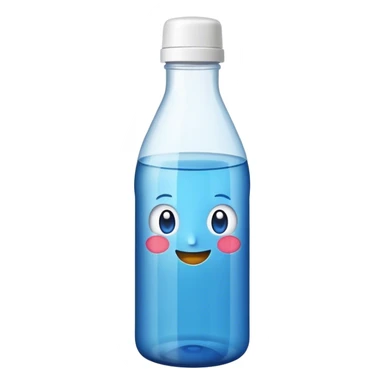 emoji with a white lid and a blue bottle sticker